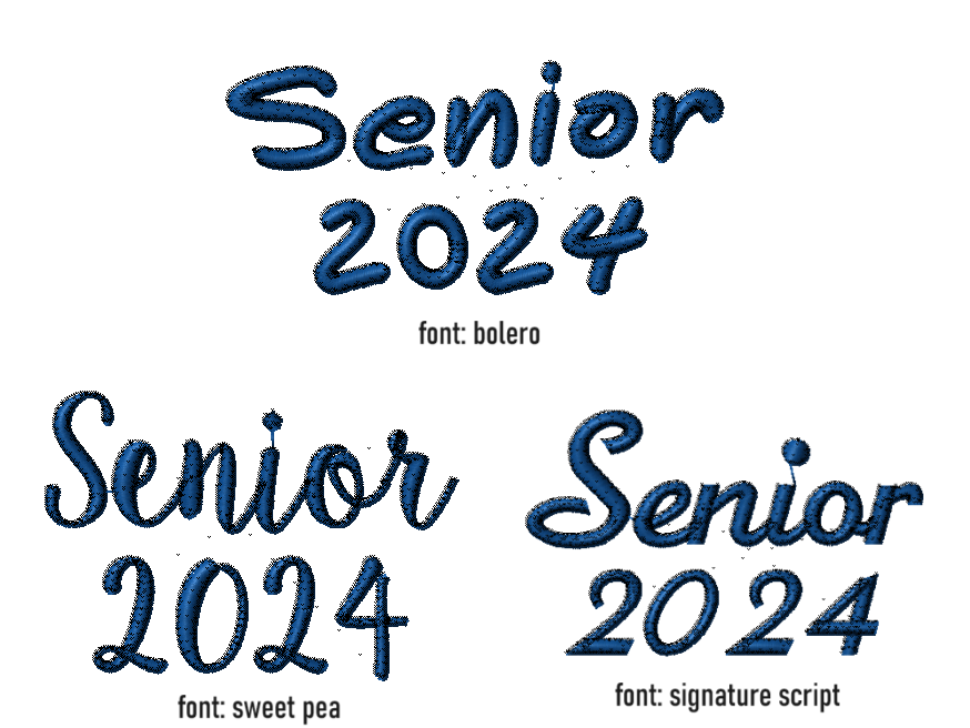 Class of 2024 Senior Script Embroidered Sweatshirt