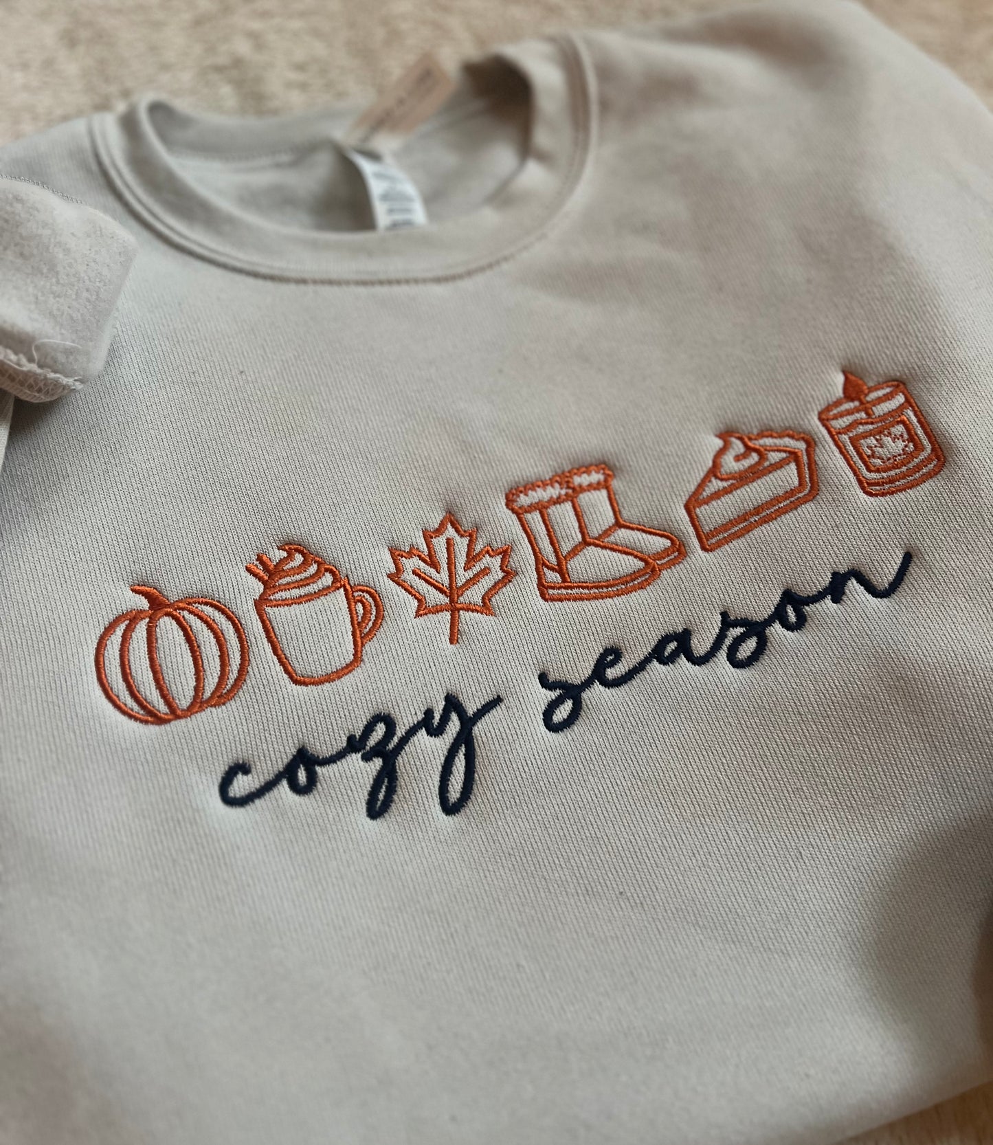 Cozy Season Fall Embroidered Sweatshirt