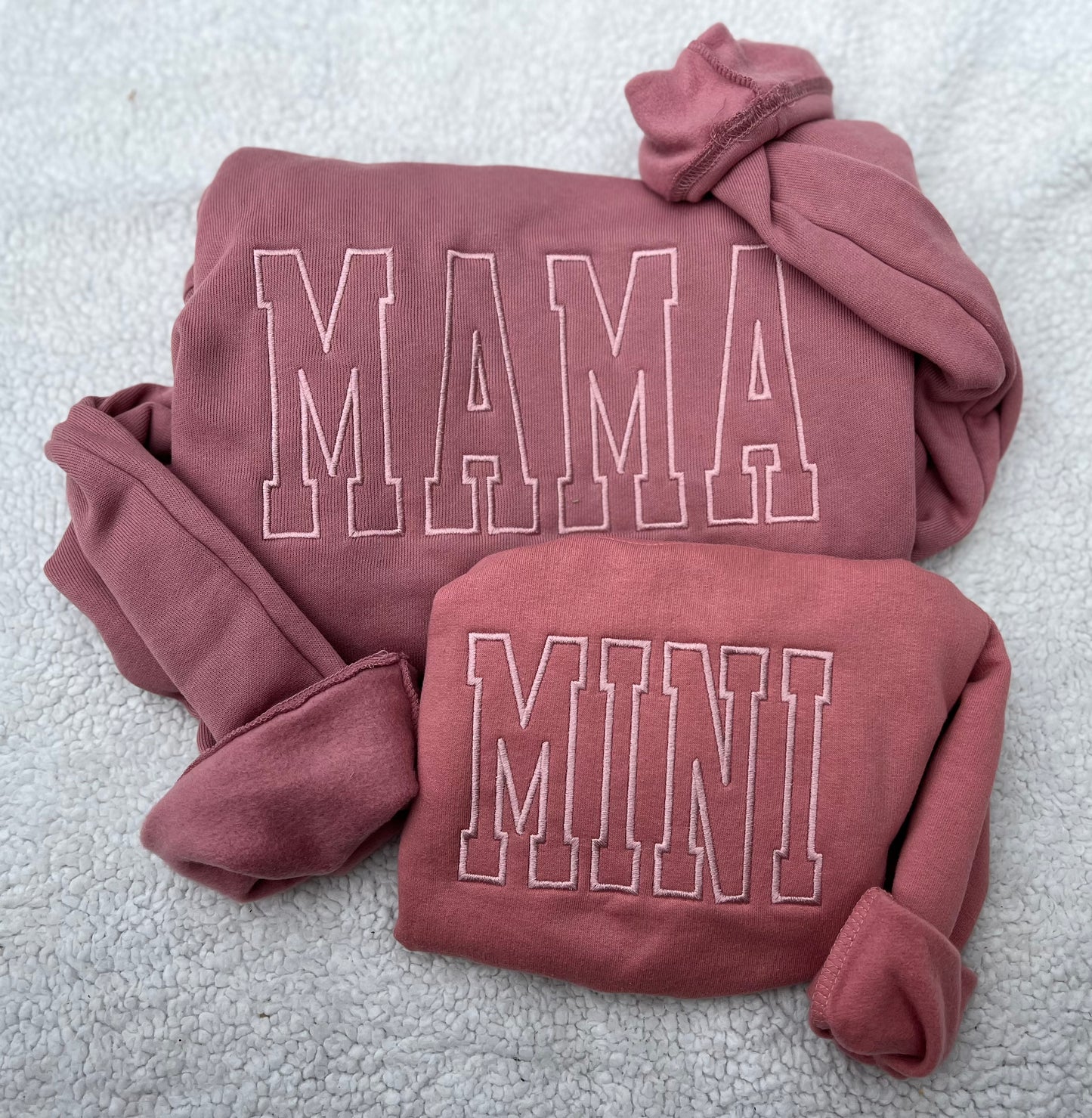MAMA and MINI Matching Embroidered Sweatshirts | Bella Canvas Crewnecks