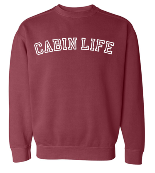 Cabin Life, Lake Life, River Bum Custom Embroidered Hoodie or Crewneck | Pick your Text!