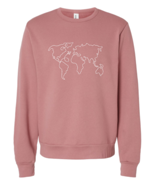 World Travel Embroidered Sweatshirt | Gift for Travel Lover | Girls Trip | Vacation Mode