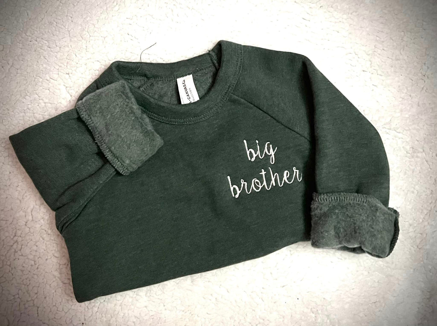 Big Brother or Big Sister Embroidered Sweatshirt | Left Chest