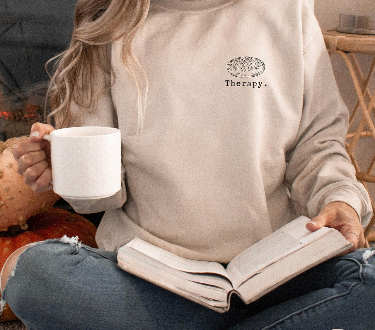 Bread Therapy - Sourdough Therapy Embroidered Sweatshirt