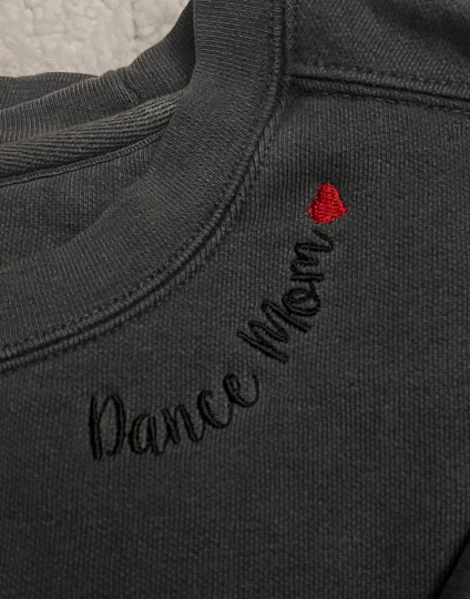 Dance Mom Embroidered Sweatshirt Collar Embroidery | Any Sport Available