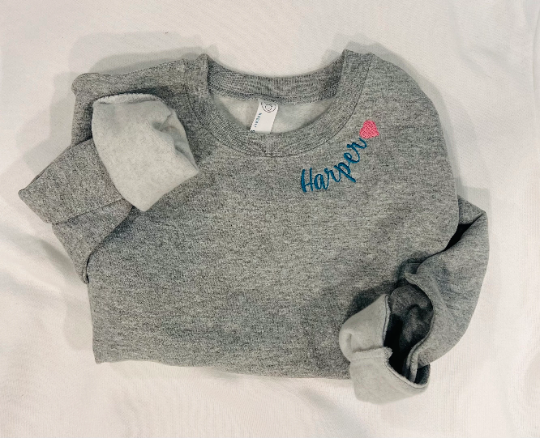 Custom Name Collar Embroidered Toddler and Youth Sweatshirt | Sibling Sweatshirt | Custom Name | Embroidery