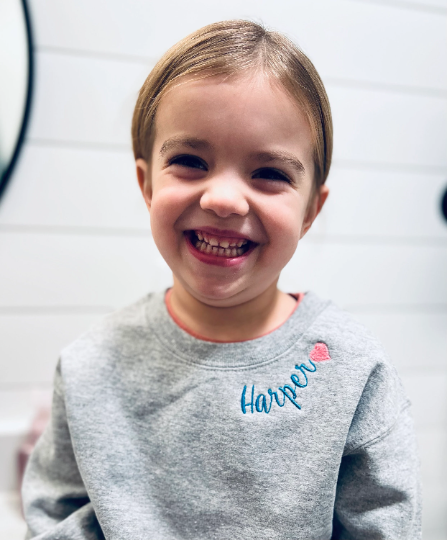 Custom Name Collar Embroidered Toddler and Youth Sweatshirt | Sibling Sweatshirt | Custom Name | Embroidery