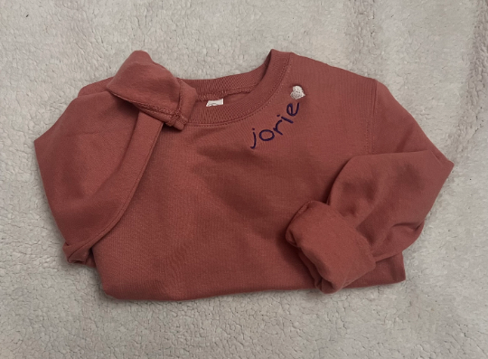 Custom Name Collar Embroidered Toddler and Youth Sweatshirt | Sibling Sweatshirt | Custom Name | Embroidery