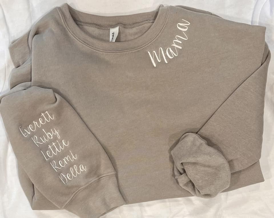 Name Collar Embroidered Sweatshirt