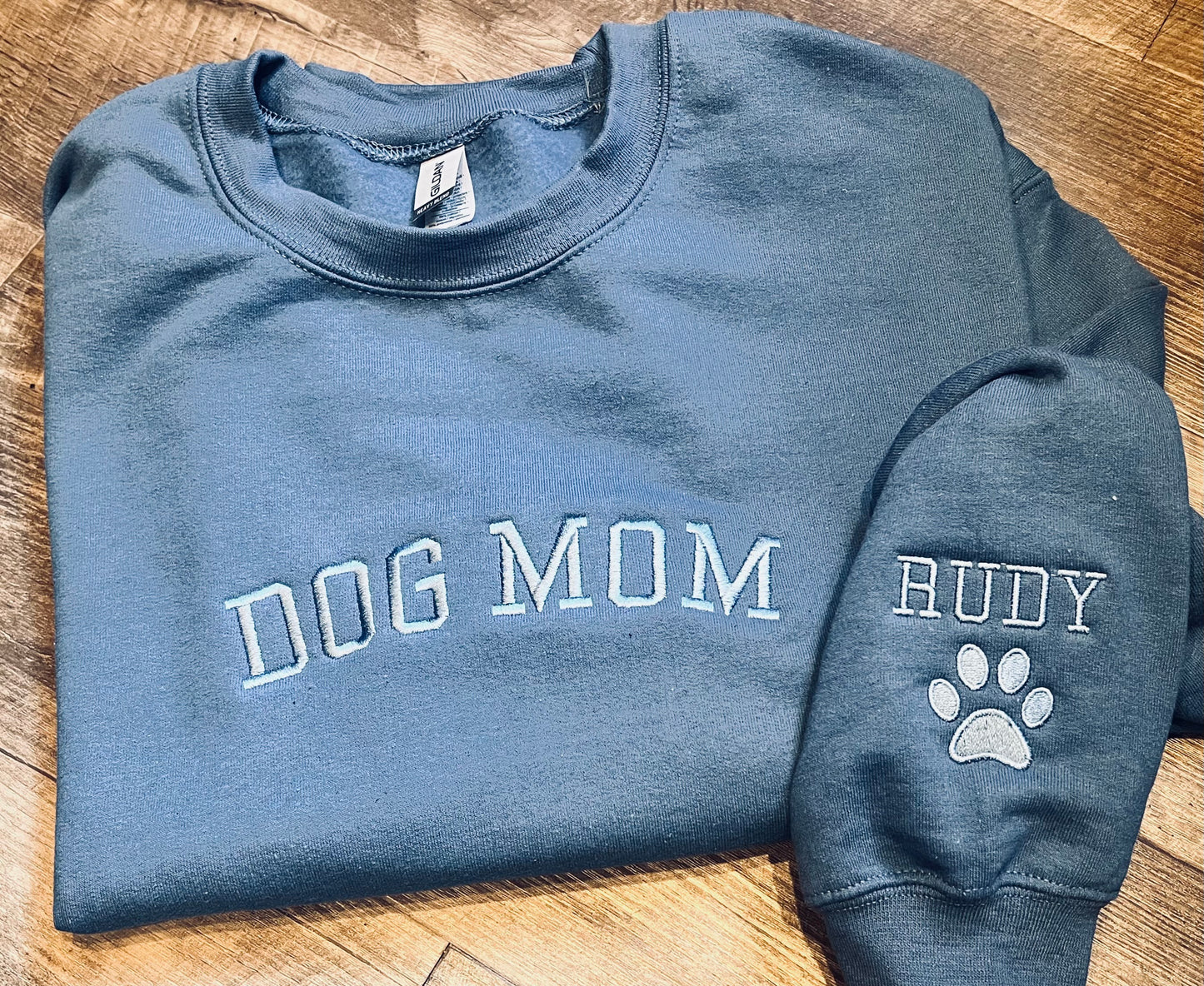 Dog Mom Embroidered Sweatshirt