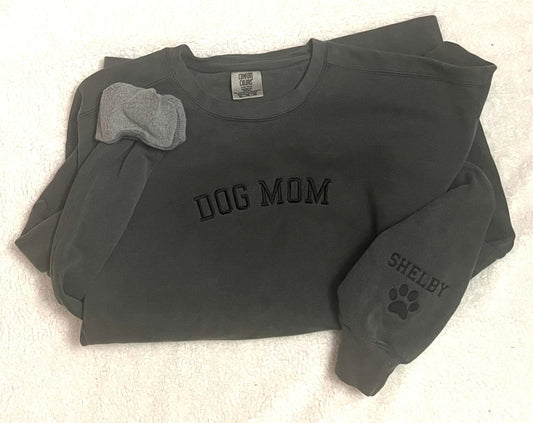 Dog Mom Embroidered Sweatshirt