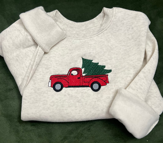 Little Red Truck Embroidered Sweatshirt - Youth