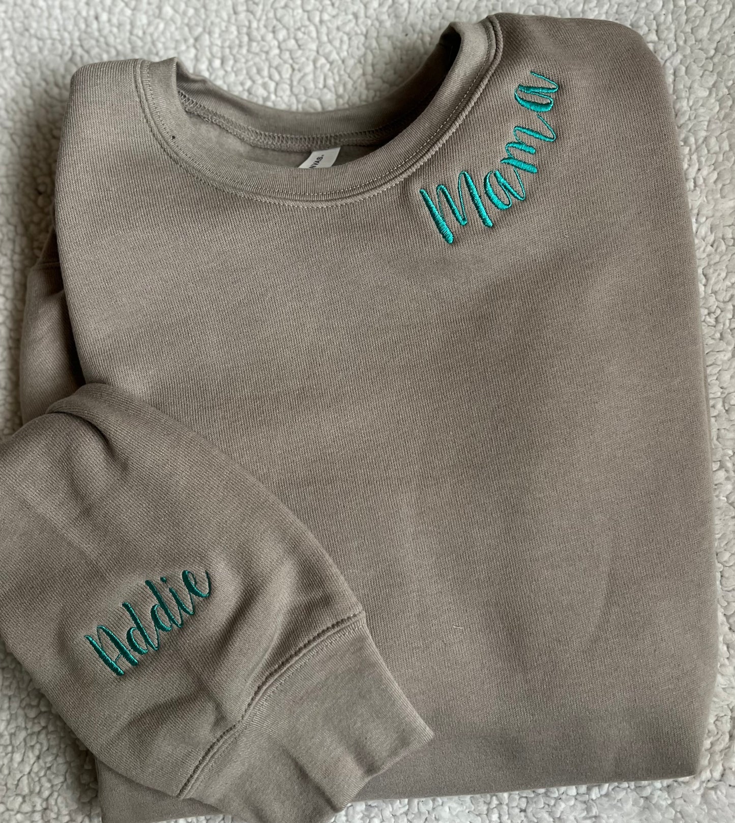 MAMA Collar Embroidered Sweatshirt