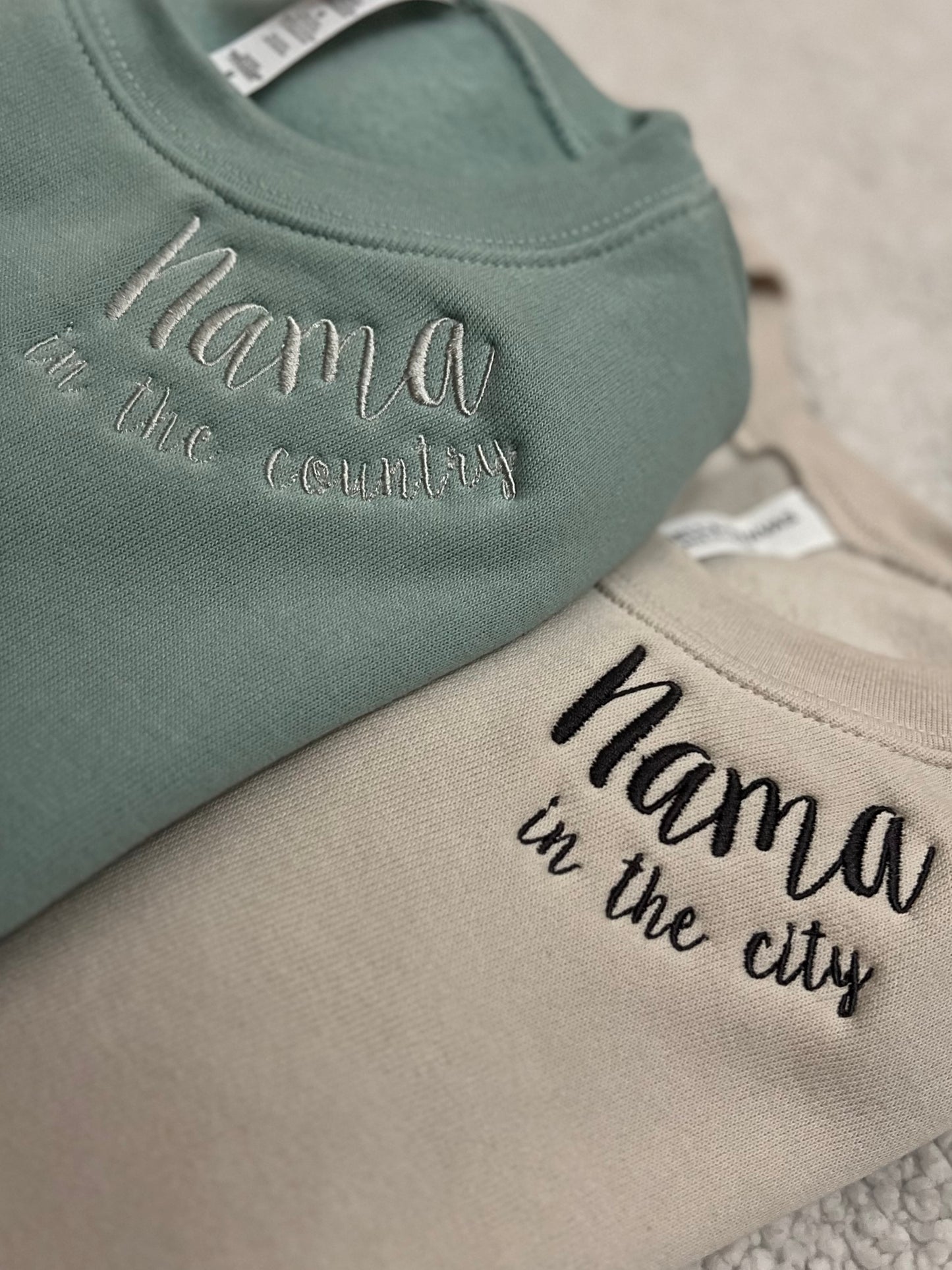 MAMA Collar Embroidered Sweatshirt