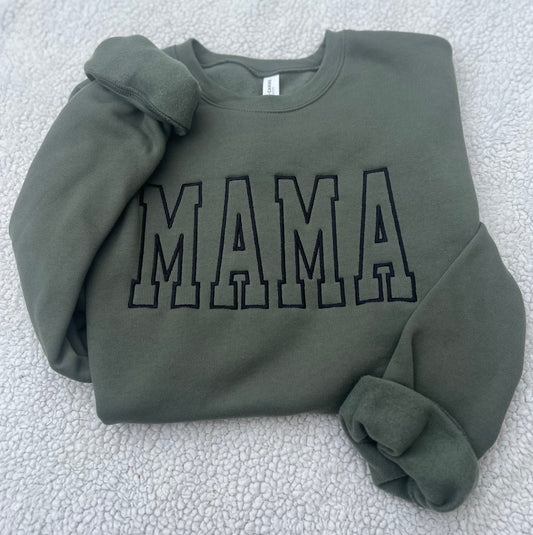 Outline Stitch Embroidered Sweatshirt | MAMA, AUNTIE, GRANDMA, DAD, GRANDPA
