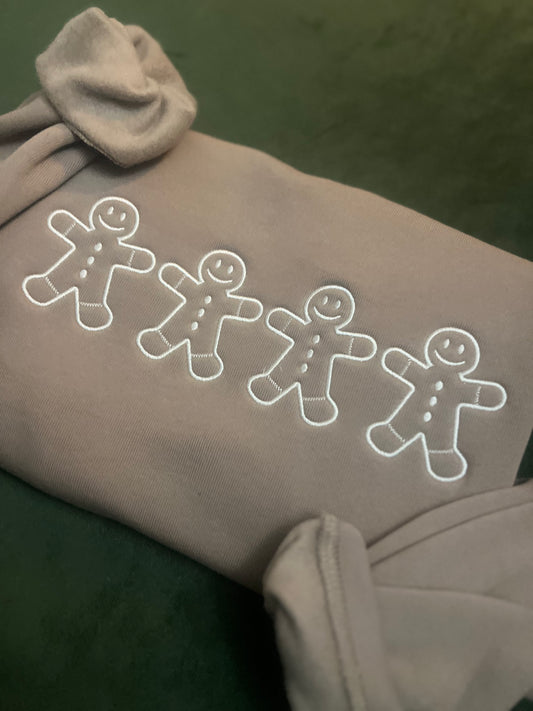 Gingerbread Man Embroidered Sweatshirt
