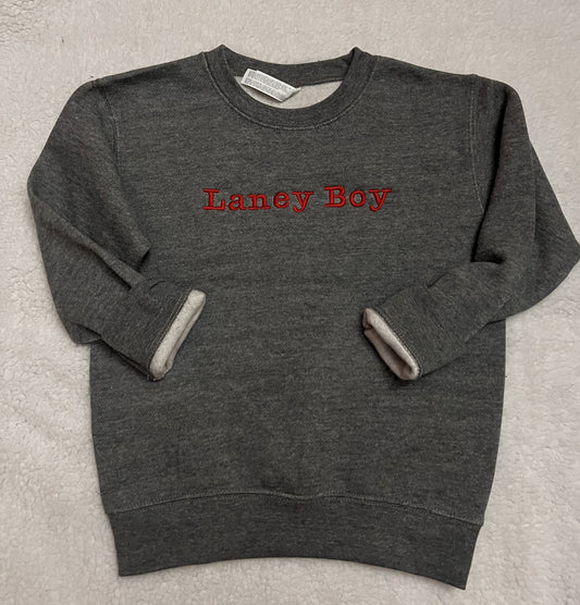 Name or Nickname Embroidered Crewneck Sweatshirt - Youth