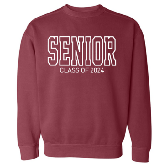 Class of 2024 Senior Full Front Embroidery | Gildan Crewneck