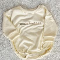 Little Sister or Little Brother Custom Embroidered Infant Bubble Romper