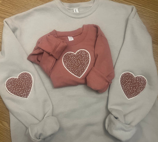 Mom and Child Matching Heart Crewneck Sweatshirt