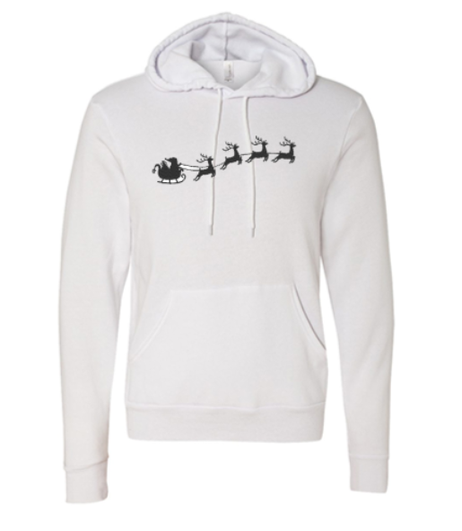 Santa Sleigh with Reindeer Embroidered Sweatshirt